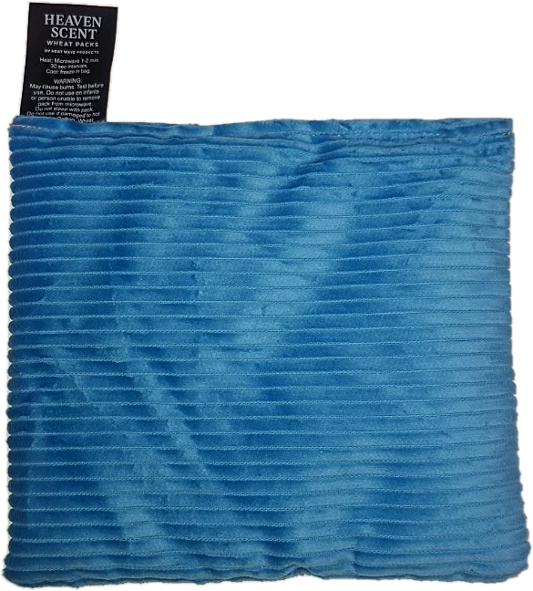 Turquoise Blue Heaven Scent Square Wheat Pack showing corduroy texture and sewn label